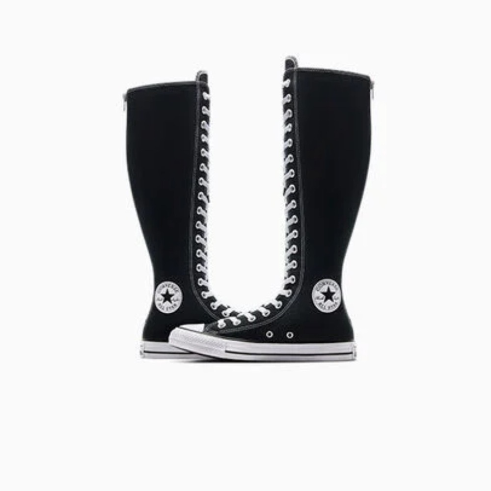 NWT size 7 Converse Women's Black Lace-Up Knee-High Boots sneakers XXHi men’s 5 - Picture 4 of 6